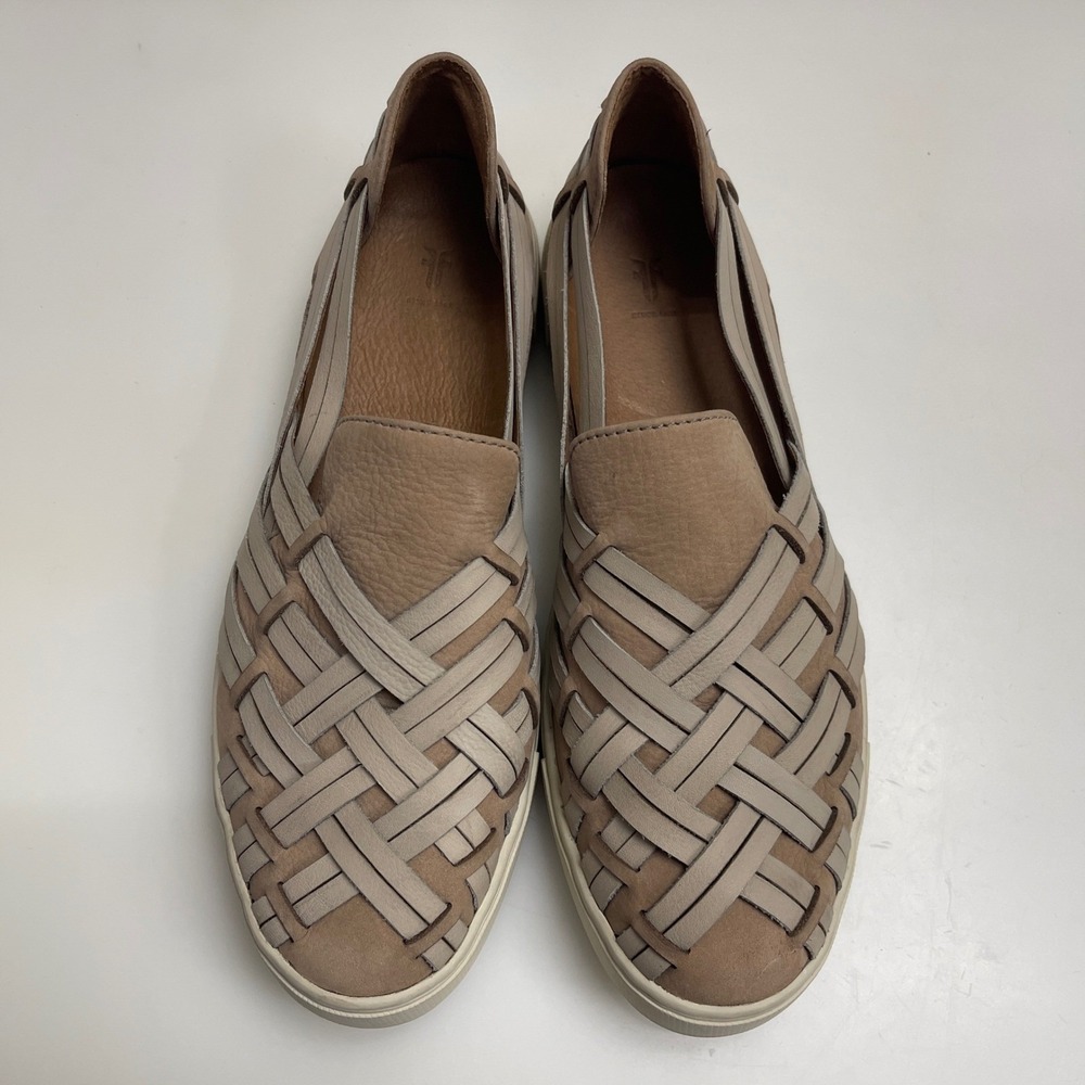 Frye Shoes Womens 9 Tan Ivy Huarache Woven Leather Low Top Slip On Sneakers - Picture 8 of 10